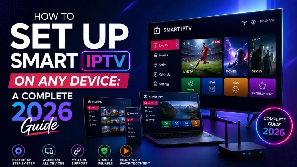 How to set up Smart IPTV on a Smart TV, laptop, tablet, and phone